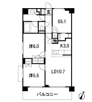 Floor: 2LDK + S (storeroom) + WIC, the occupied area: 66.43 sq m, Price: 31,400,000 yen, now on sale