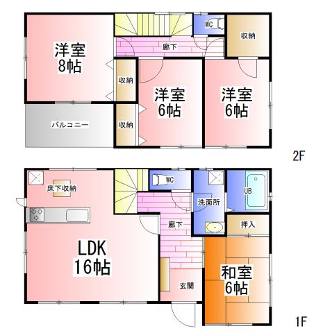 Floor plan. 1600m to Kita-Ageo Station