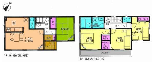 Floor plan. 20,900,000 yen, 4LDK, Land area 100.88 sq m , Building area 94.81 sq m