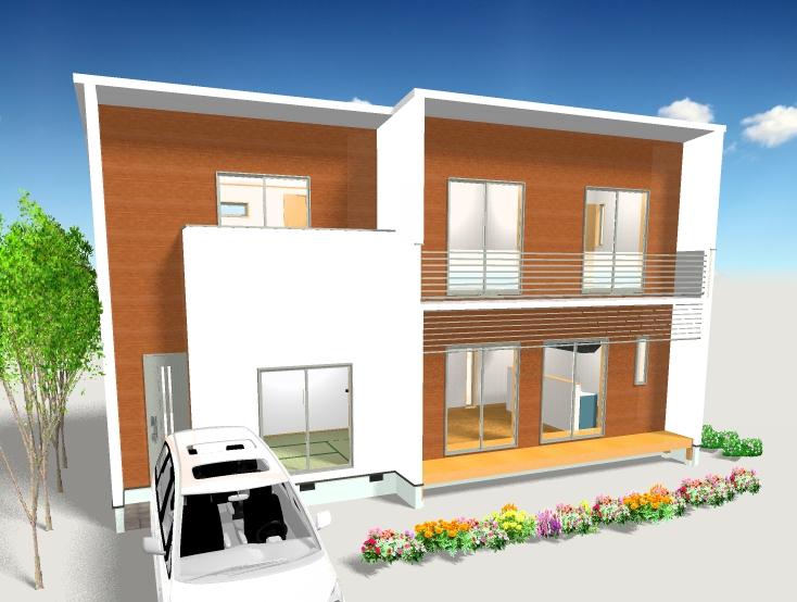 Rendering (appearance). B Building completion expected appearance was Perth appeared! Warmth of wood Breeze Town Koshikiya (B Building) Rendering