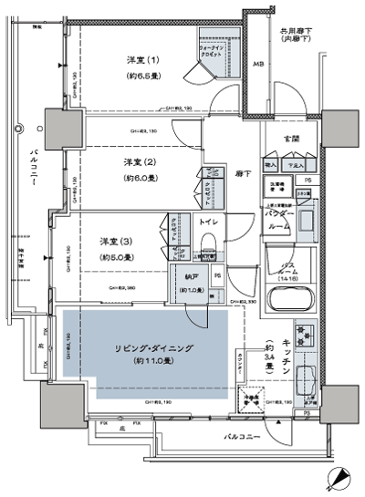 Floor: 3LD ・ K + N (storeroom) + WIC (walk-in closet), the occupied area: 72.67 sq m, price: 38 million yen, currently on sale