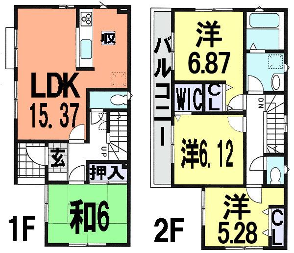 Floor plan. 20,900,000 yen, 4LDK, Land area 100.88 sq m , Building area 94.81 sq m