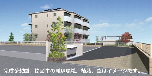 Building appearance. Also it looks good day in the large site