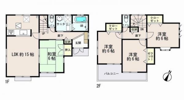 Floor plan. 22,800,000 yen, 4LDK, Land area 132.14 sq m , Building area 95.22 sq m