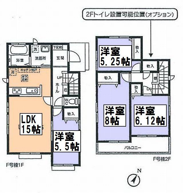 Floor plan. (F Building), Price 19,800,000 yen, 4LDK, Land area 114.46 sq m , Building area 93.98 sq m