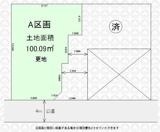 Compartment figure. Land price 33,800,000 yen, Land area 100.09 sq m compartment view