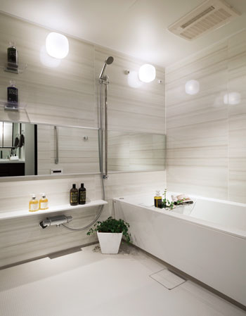 Bathing-wash room.  [Bathroom] A "stress-free" concept, Bathroom in consideration of the goodness of your comfort to detail. Not only a relaxing effect, The ease of care was also pursued.