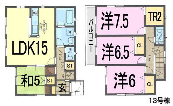 Floor plan. It is a popular city gas. Is a 20-minute walk to the station. 120.3 sq m more than 3LDK secured more than all the rooms 6 Pledge (S). On the day of the tour is also available. Contact us, please call toll-free "0800-603-3267". 
