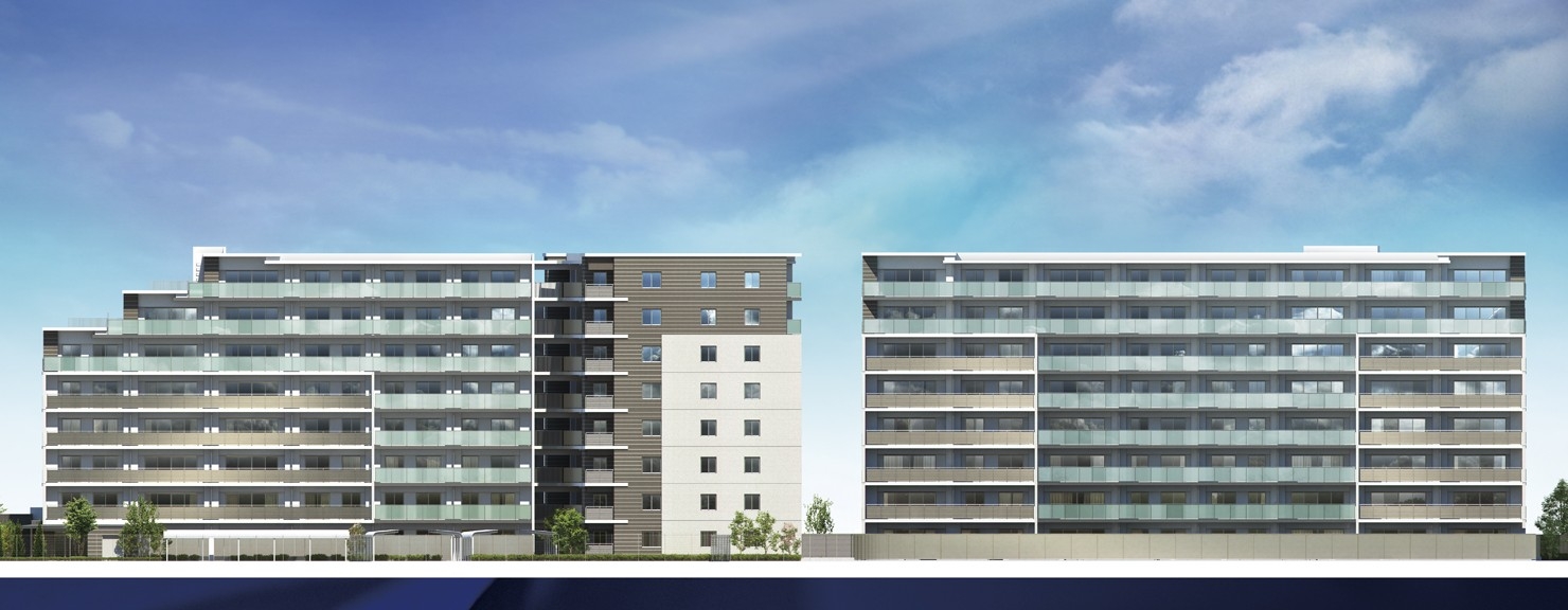 <Lions Asakadai Bellport> Exterior - Rendering ※ These pictorial is that in parallel Rendering depicting the elevation from each direction of the same building, - Not just those actually appear in parallel in this way. Which was raised drawn based on drawing, In fact and it may be slightly different.