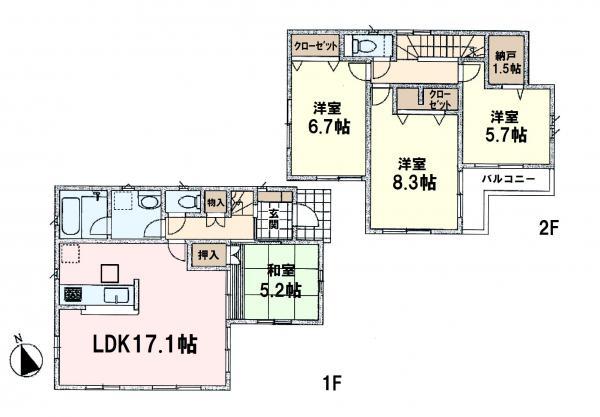 Floor plan. 44,800,000 yen, 4LDK+S, Land area 108.51 sq m , Building area 99.22 sq m ☆ Breadth of the room of the master bedroom is 8.3 Pledge ☆