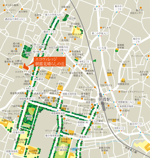 Surrounding environment. Local guide map