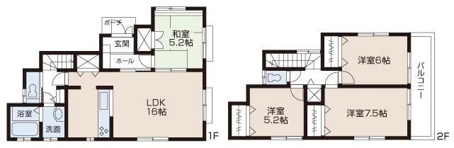 Building plan example (floor plan). Building plan example (1 compartment) 4LDK, Land price 22,800,000 yen, Land area 100.47 sq m , Building price 11 million yen, Building area 96.88 sq m