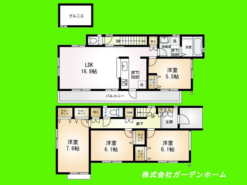 Floor plan. Price 43,800,000 yen, 4LDK, Land area 110 sq m , Building area 99.78 sq m