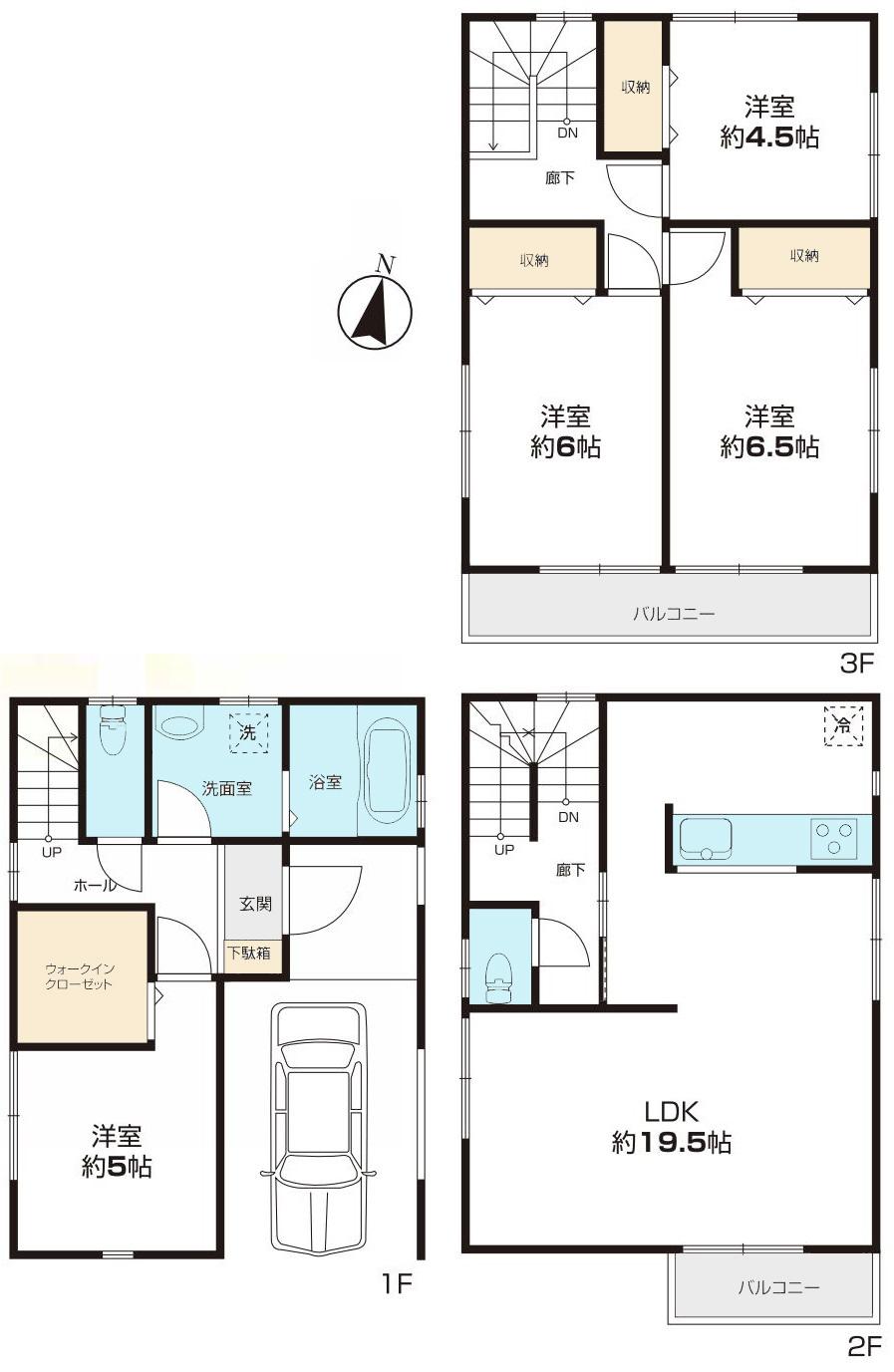 Floor plan. (Building 2), Price 24,800,000 yen, 4LDK, Land area 68.95 sq m , Building area 116.64 sq m
