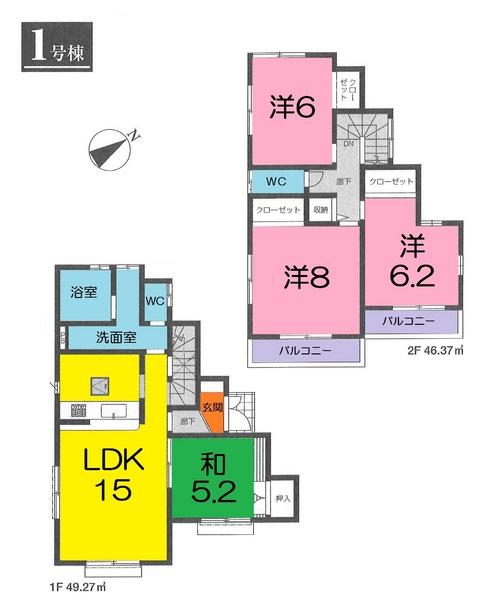 Floor plan. 31,800,000 yen, 4LDK, Land area 94.6 sq m , Building area 95.64 sq m