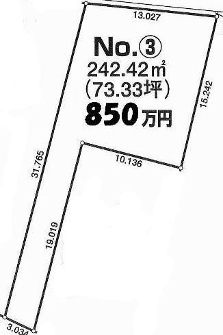 Compartment figure. Land price 8.5 million yen, Land area 242.42 sq m