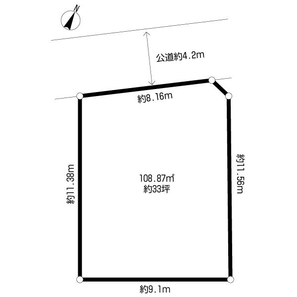 Compartment figure. Land price 19 million yen, Land area 108.87 sq m