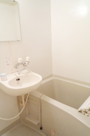 Bath. Bus toilet by.