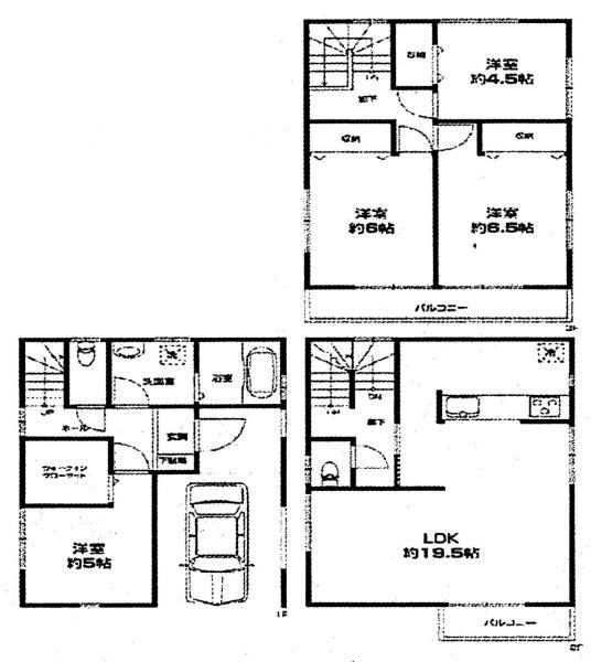 Floor plan. 24,800,000 yen, 4LDK, Land area 68.95 sq m , Building area 116.64 sq m