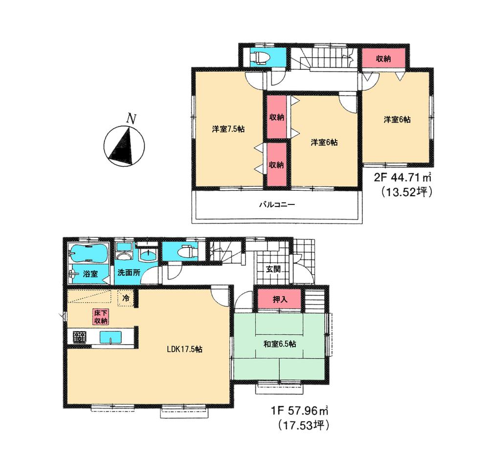 Floor plan. 36,800,000 yen, 4LDK, Land area 137.77 sq m , Building area 102.67 sq m
