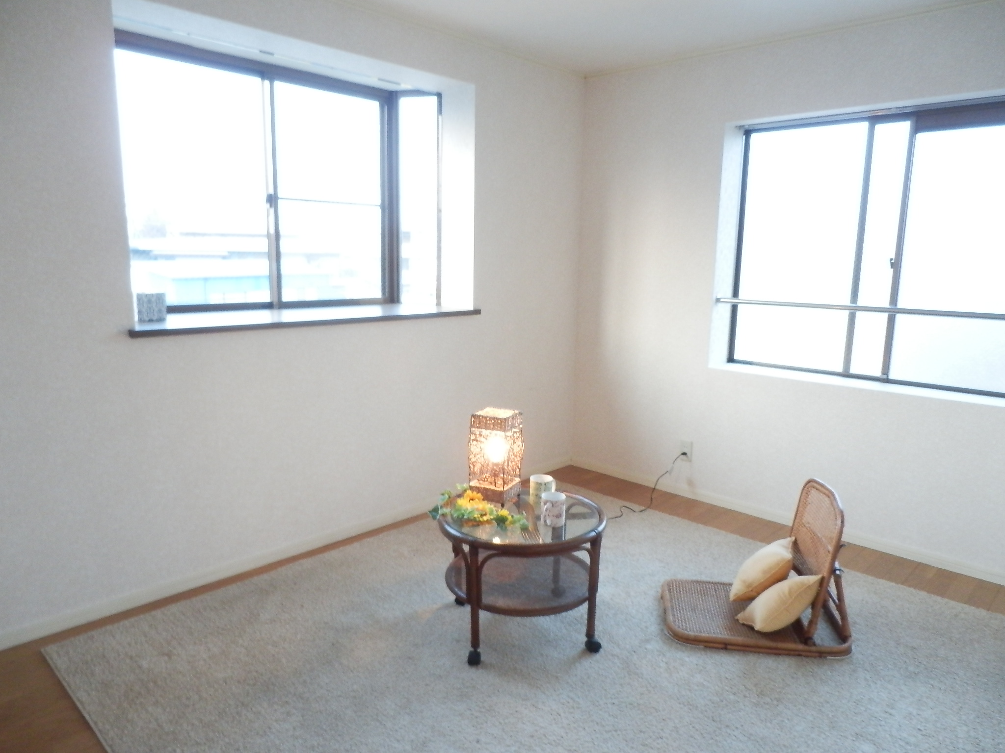 Living and room. Western style room. Two-sided lighting. Good per sun. 