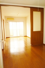 Living and room. Airy living room with sliding door ☆