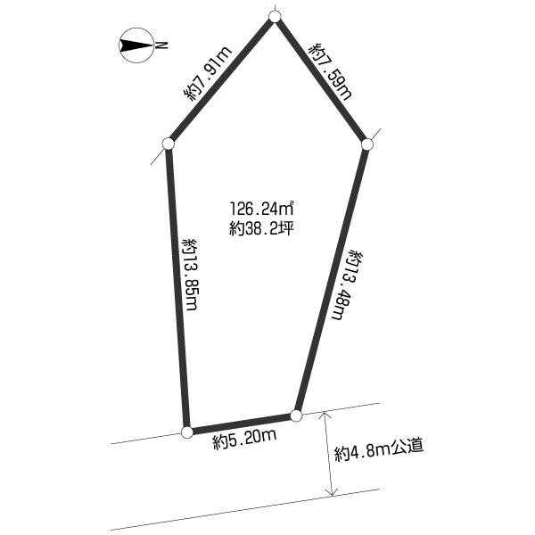 Compartment figure. Land price 23 million yen, Land area 126.24 sq m