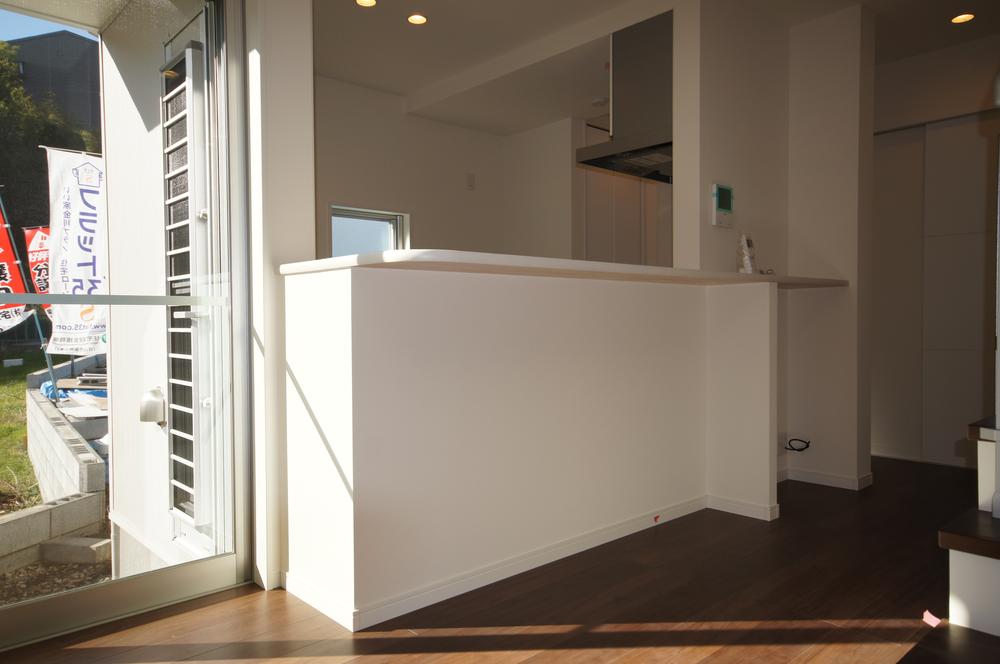 Kitchen. Busy morning, the counter kitchen table instead