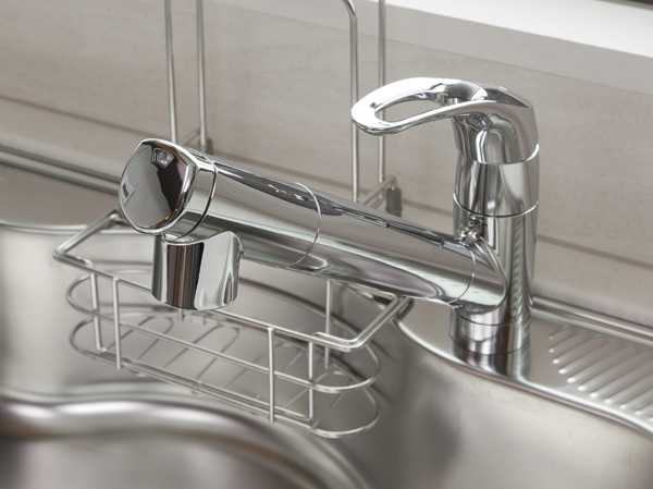 Kitchen.  [Water purifier integrated mixing faucet] Anytime tasty water is drinkable "water purifier integrated mixed water plug". (Same specifications)