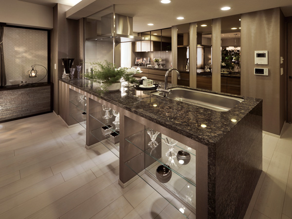 Kitchen.  [kitchen] Kitchen with a variety of facilities and equipment is concentrated, In place "Leben Fujimino sky Hills" SOLA GATE GARDEN PROJECT) "the quality of the house is asked, Functionality ・ Design, of course, We care deeply about the safety and ecology. In the scene of the "food" that forms the center of the reunion, Comfortable and heartfelt convenient, And you can feel the excitement.