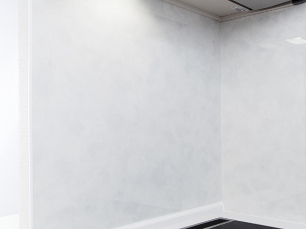 Kitchen.  [Kitchen Panel] On the wall of the stove unit, Adopt a strong kitchen panel to dirt and scratches. And clean produce a kitchen with simple design.