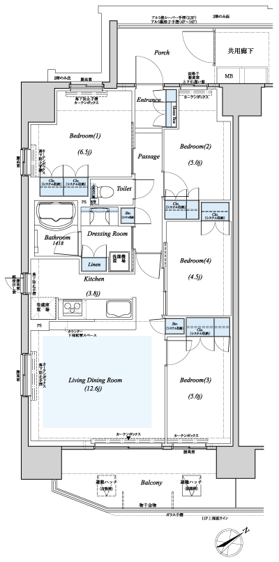 Floor: 4LDK, occupied area: 80.02 sq m