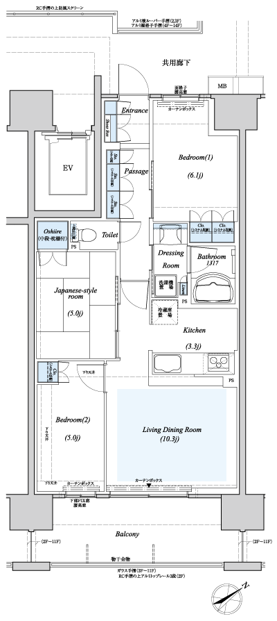 Floor: 3LDK, occupied area: 66.27 sq m