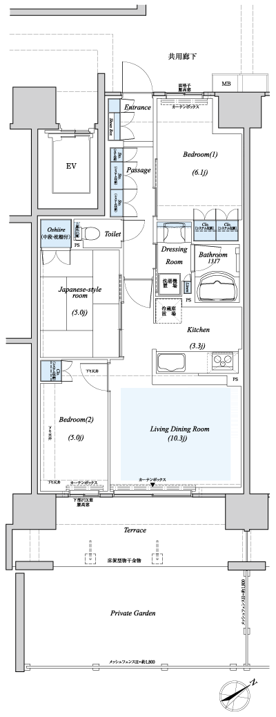 Floor: 3LDK, occupied area: 66.27 sq m