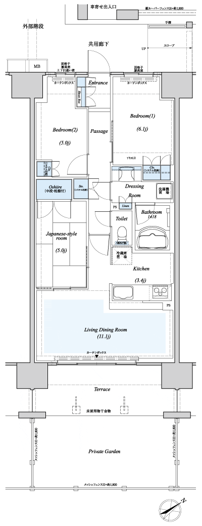 Floor: 3LDK, the area occupied: 68.9 sq m