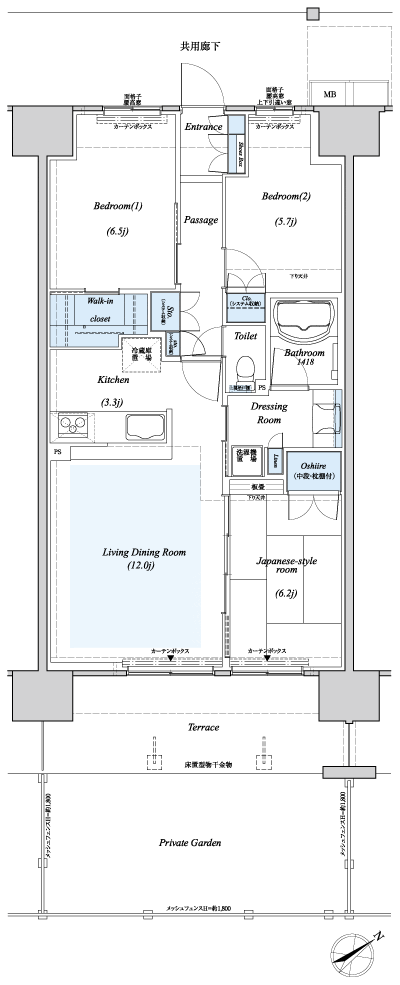 Floor: 3LDK, occupied area: 74.75 sq m