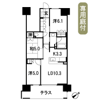 Floor: 3LDK, occupied area: 66.27 sq m