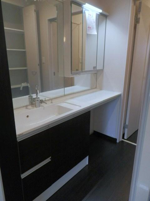 Wash basin, toilet. Wash basin with wide mirror will have a good reputation than many women.