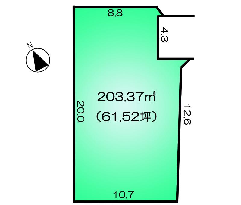Compartment figure. Land price 20 million yen, Land area 203.37 sq m