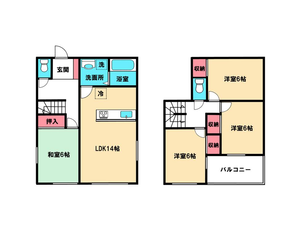 Floor plan. 41,300,000 yen, 4LDK, Land area 120.29 sq m , Building area 92.74 sq m