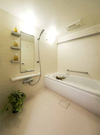 Bathing-wash room.  [Bathroom] Adopt a thermos tub that does not escape the bath of heat by heat insulating structure. It can be a long time of warm, Family of bathing also Reheating time time shift you need short. Also, since there are still warm hot water even the next morning, Such as sebum dirt makes it easier to fall and be used for washing.