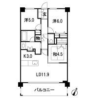 Floor: 3LDK, occupied area: 68.64 sq m