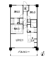 Floor: 3LDK + WTC, the occupied area: 68.64 sq m