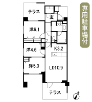 Floor: 3LDK + SIC, the occupied area: 70.02 sq m