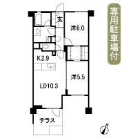 Floor: 2LDK + WTC, the occupied area: 58.34 sq m