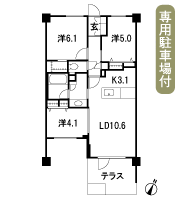 Floor: 3LDK + WIC, the occupied area: 64.58 sq m