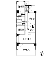 Floor: 3LDK, occupied area: 71.93 sq m