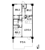 Floor: 3LDK + WIC, the occupied area: 66.25 sq m