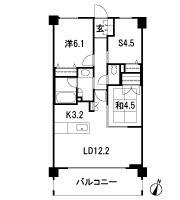 Floor: 2LDK + S, the occupied area: 66.25 sq m