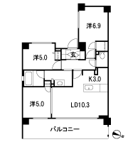 Floor: 3LDK + WIC, the occupied area: 66.36 sq m